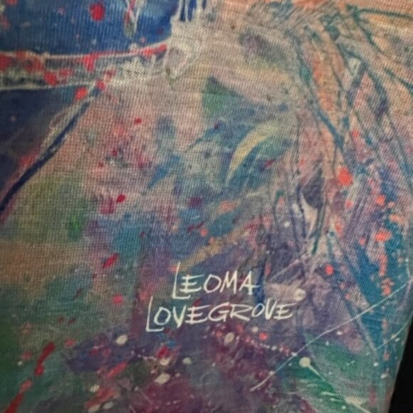 Leoma Lovegrove Colorful Sleeveless Dress Lovebirds Bird Cage Lace Size Sm - Picture 6 of 7